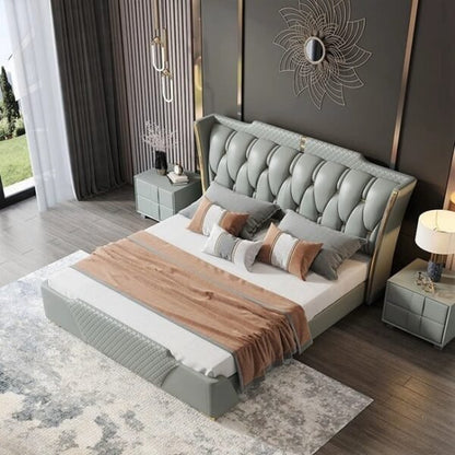 Master Luxury Upholstered Bed Without Storage In Fabric