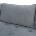 Volly High Back Couch Mid-century Suede SS Legs Chaise Sofa