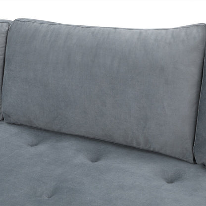 Volly High Back Couch Mid-century Suede SS Legs Chaise Sofa