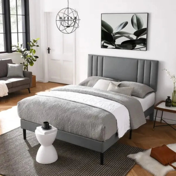 Orry Upholstered Bed Without Storage In Suede