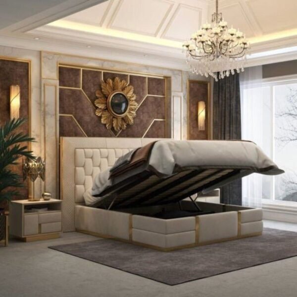 Turkey Upholstered Luxury Bed With Hydraulic In Suede