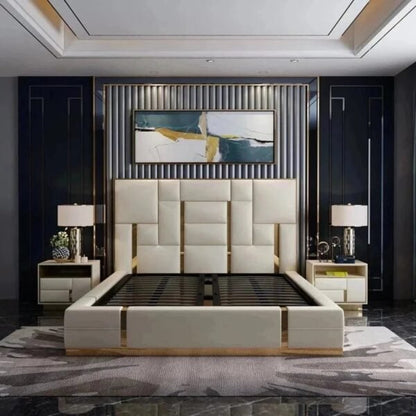 Julius Upholstered Luxury Bed With Hydraulic In Leatherette