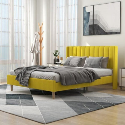 Ayzal Upholstered Bed Without Storage In Suede