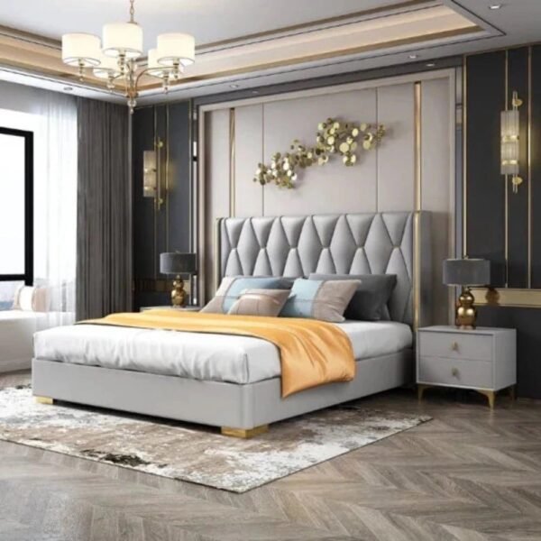 Modern Luxury Upholstered Bed Without Storage In Leatherette