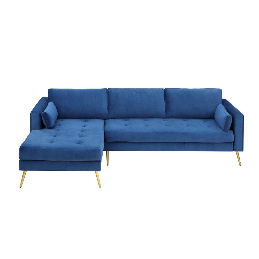 Volly High Back Couch Mid-century Suede SS Legs Chaise Sofa