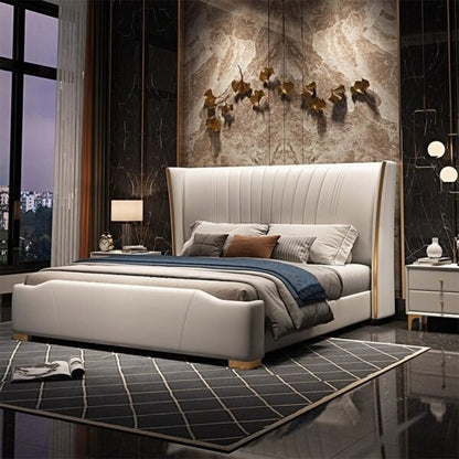 Texas Luxury Upholstered Bed Without Storage In Leatherette