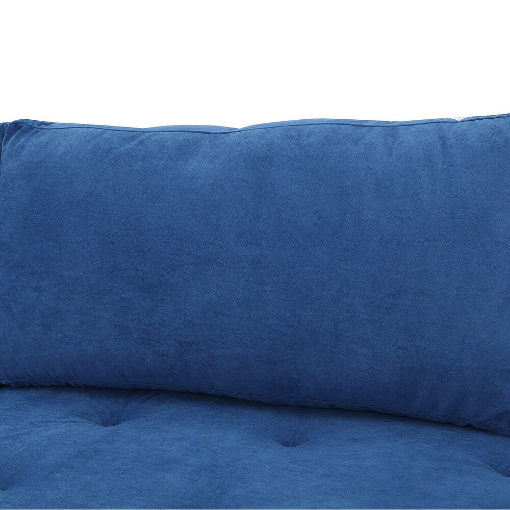 Volly High Back Couch Mid-century Suede SS Legs Chaise Sofa