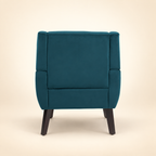 Kaily Luxury Wing Chair – teal back view