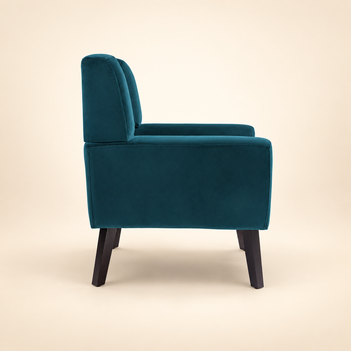 Kaily Luxury Wing Chair – teal side view