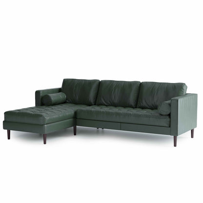 Palo Sofa | L-Shaped Sectional with Chaise (8.25 feet) | Italian Leather Sofa