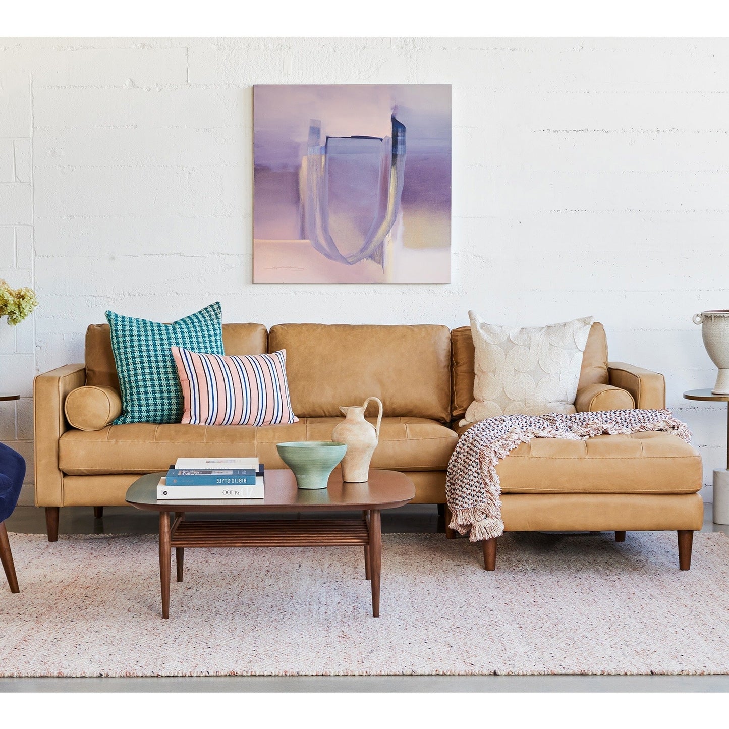 Palo Sofa | L-Shaped Right Sectional with Chaise (8.25 feet) | Italian Leather Sofa