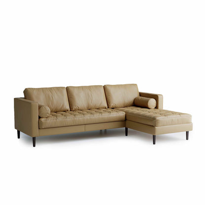 Palo Sofa | L-Shaped Sectional with Chaise (8.25 feet) | Italian Leather Sofa