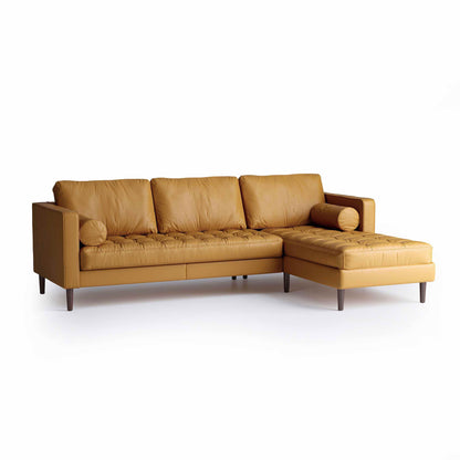 Palo Sofa | L-Shaped Right Sectional with Chaise (8.25 feet) | Italian Leather Sofa