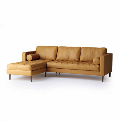 Palo Sofa | L-Shaped Right Sectional with Chaise (8.25 feet) | Italian Leather Sofa