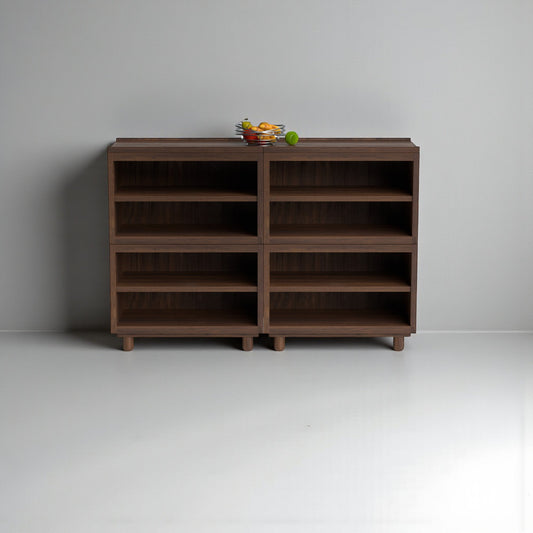 Stava Modular Shelving System | Solid Walnut/Teak/Oak Wood (4x2) | 5.5 Feet Length