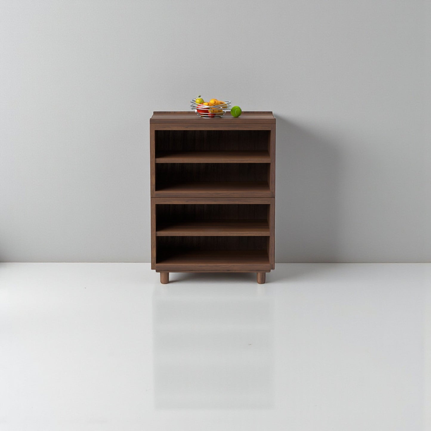 Stava Modular Shelving System | Solid Walnut/Teak/Oak Wood (4x1) | 3 Feet Length