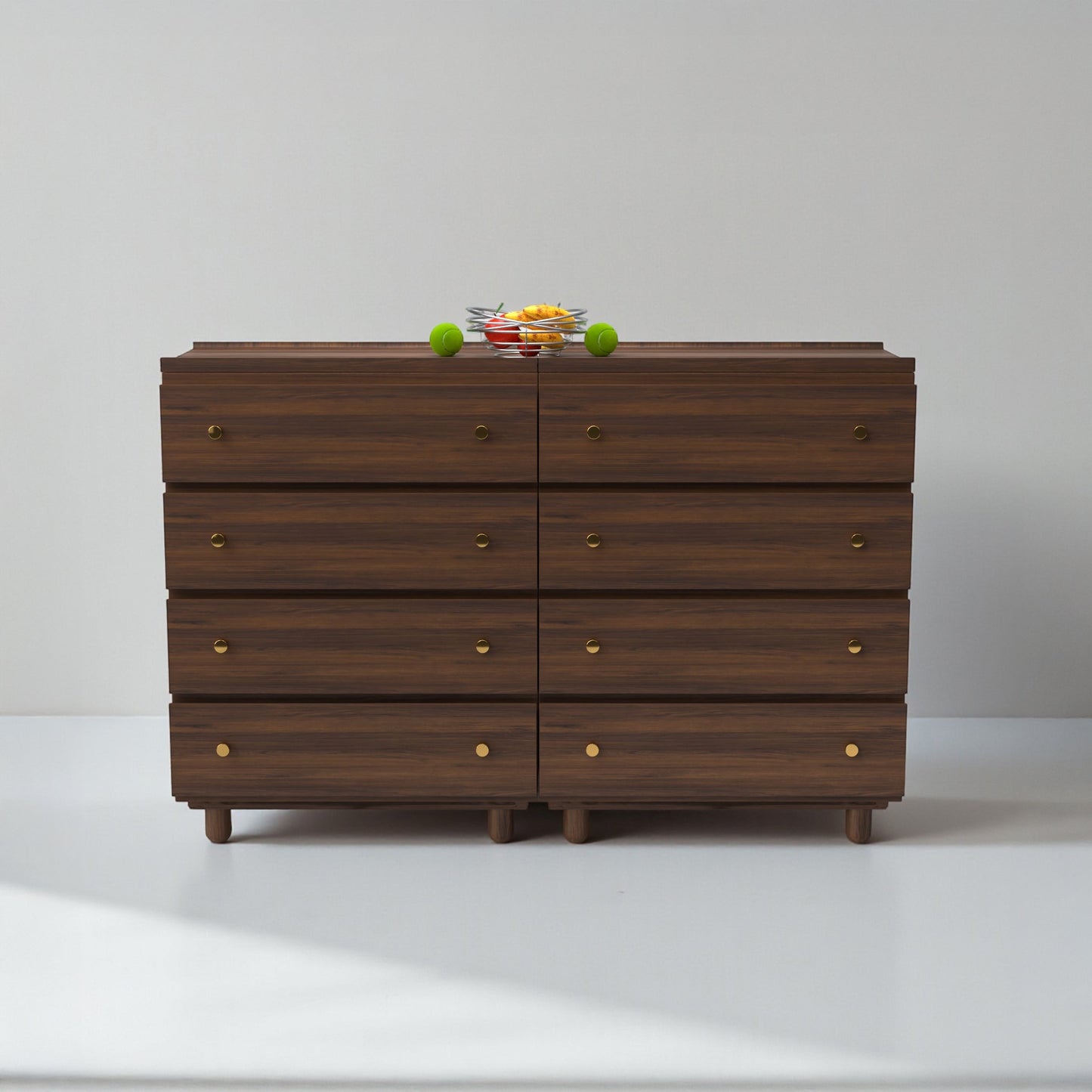 Stava Modular Drawer System | Solid Walnut/Teak/Oak Wood (4x2) | 5.5 Feet Length