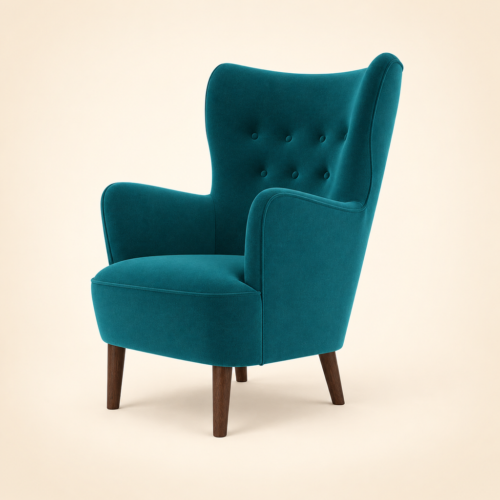 Ludwig Accent Chair – opposite three-quarter view
