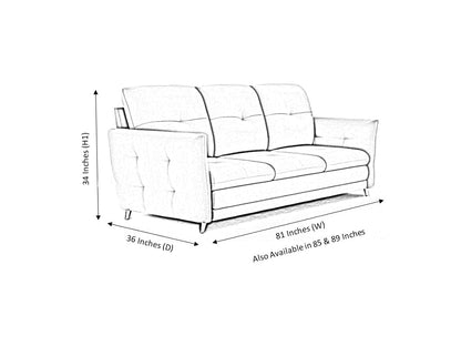 Modena 3 Seater Leather Sofa