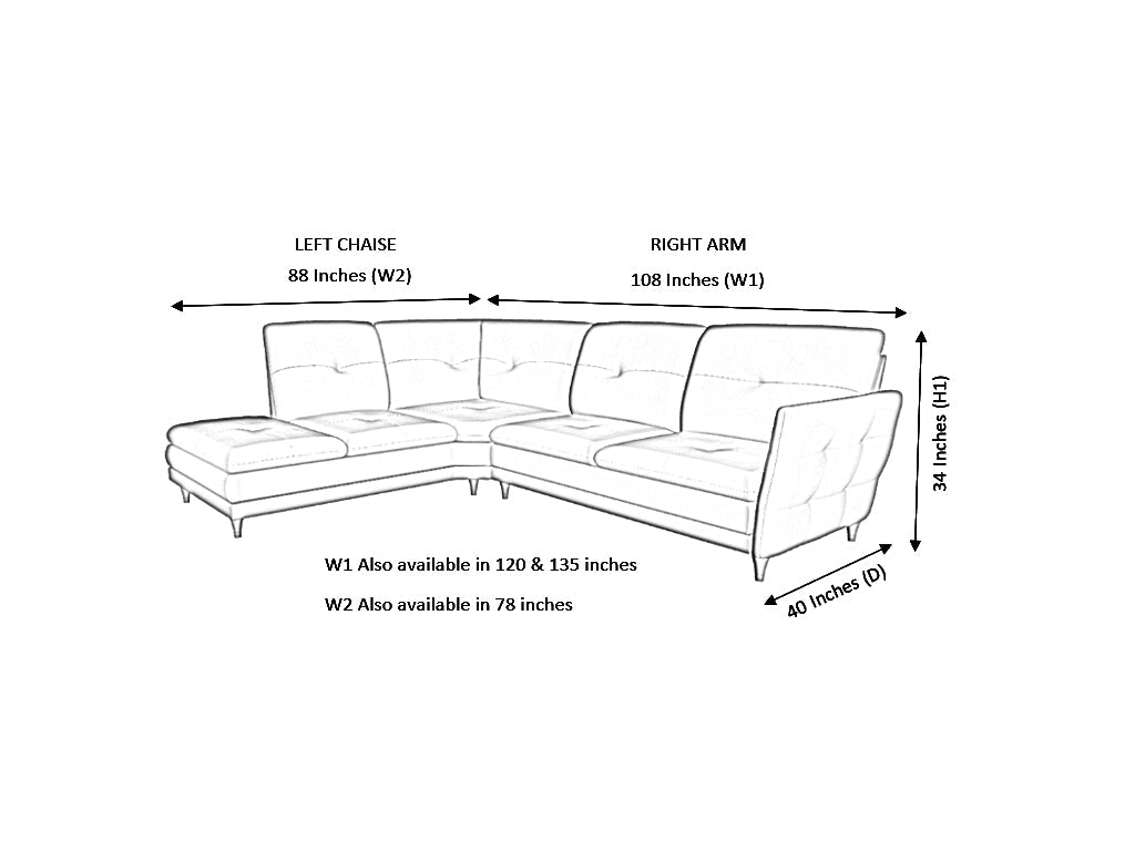 Modena Corner Artificial Leather RHF With Chaise
