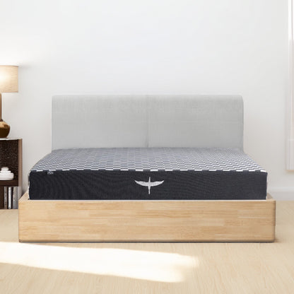 Aari Bed (Built-in Storage) - Solid Teak/Walnut/Oak Wood (King)