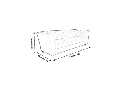 Paris 3 Seater Fabric Sofa