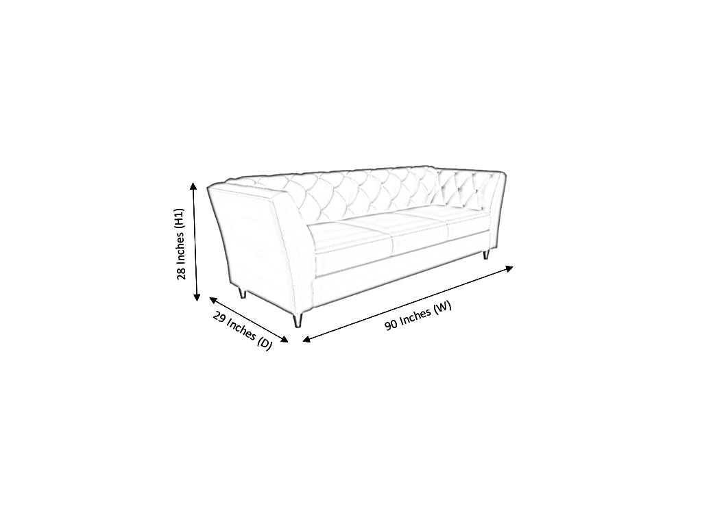 Paris 3 Seater Artificial Leather Sofa