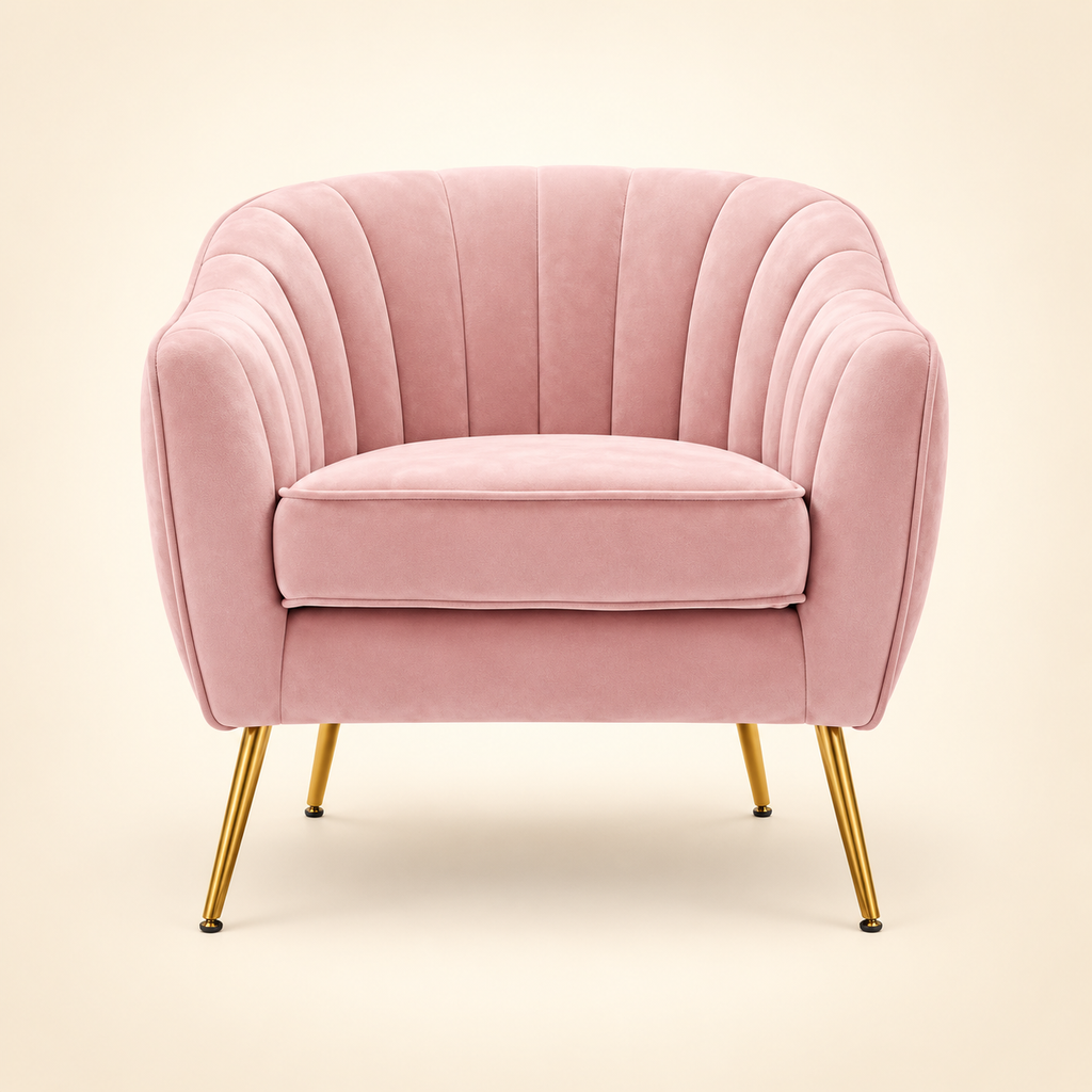 Patro Upholstered Accent Chair pink front view