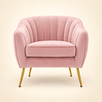 Patro Upholstered Accent Chair pink front view