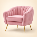 Patro Upholstered Accent Chair pink opposite three-quarter view