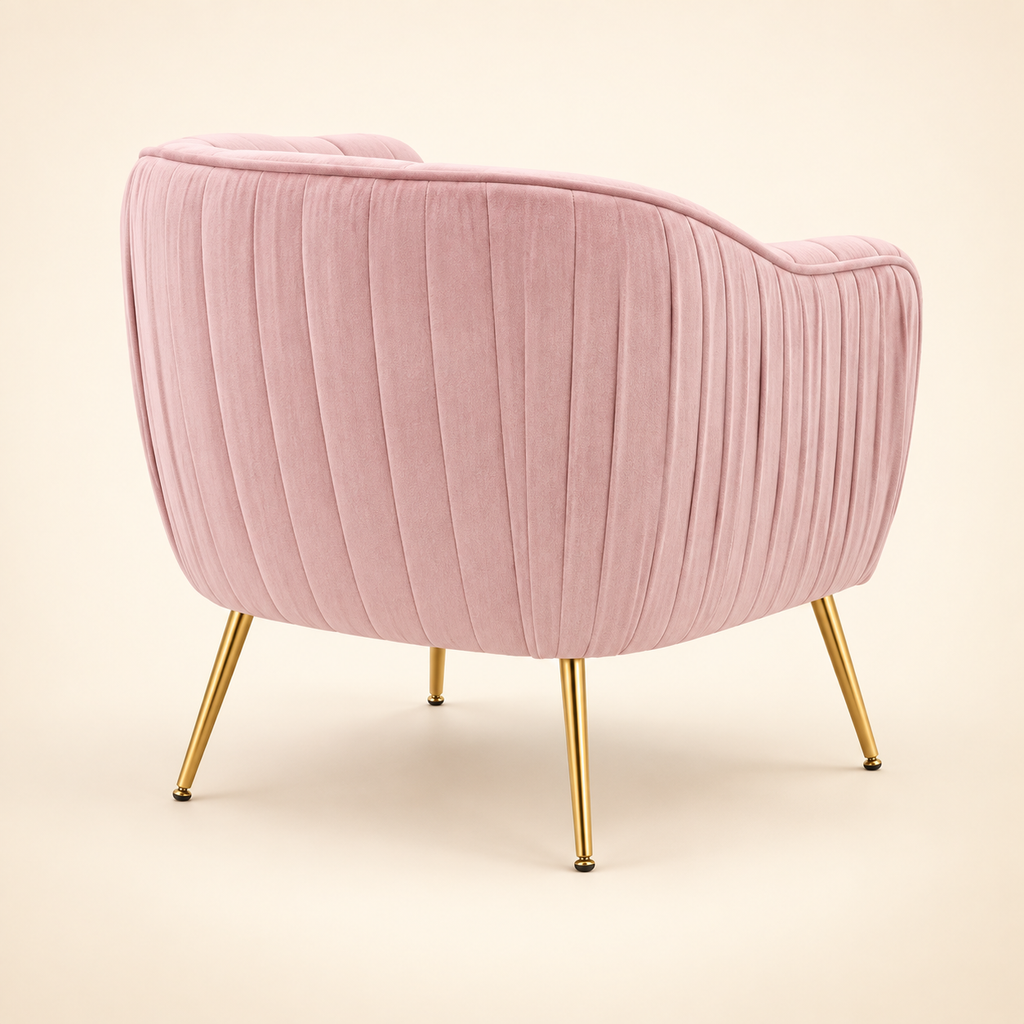 Patro Upholstered Accent Chair pink rear view