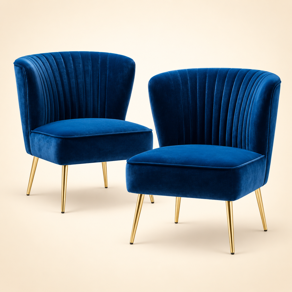 Pepper Accent Chair blue pair front view