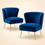 Pepper Accent Chair blue pair three-quarter view