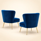 Pepper Accent Chair blue pair rear view