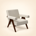 Pierre Accent Chair walnut three-quarter view