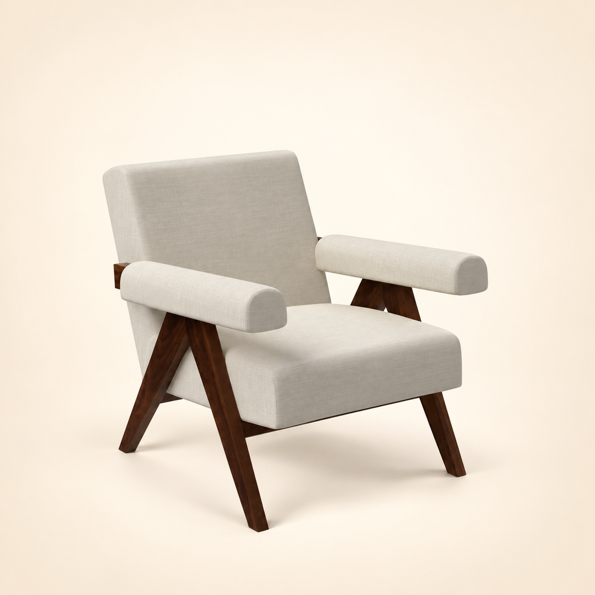 Pierre Accent Chair walnut three-quarter view