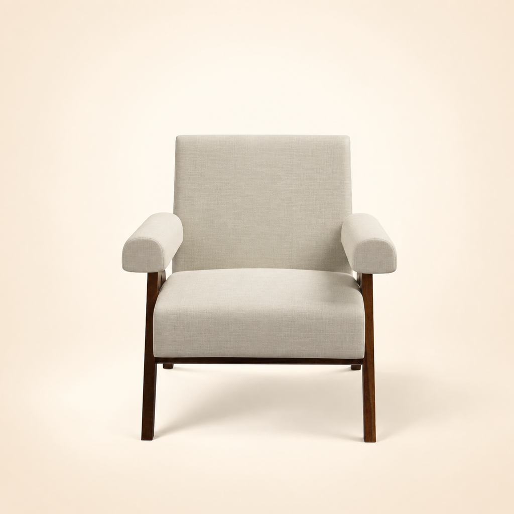 Pierre Accent Chair walnut front view