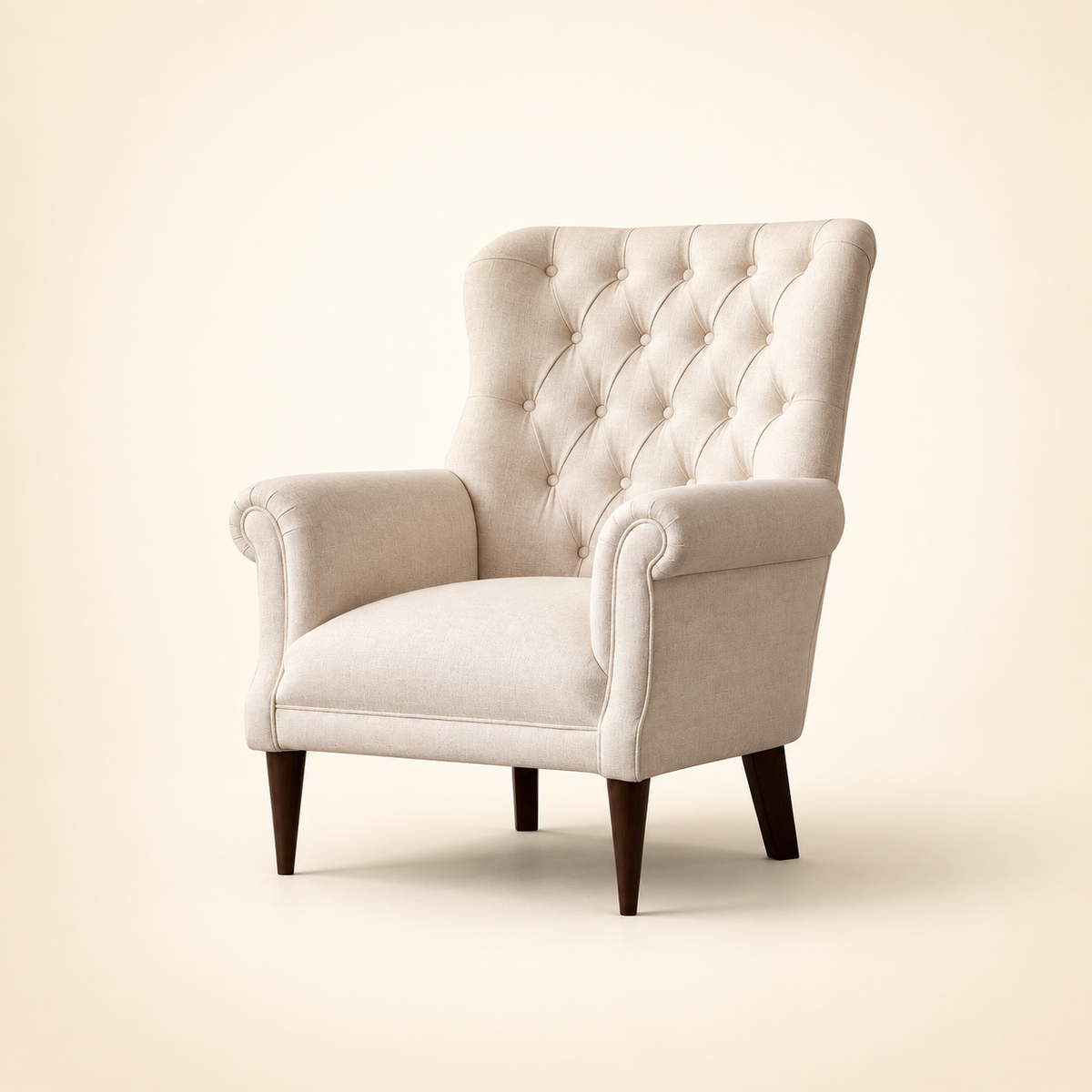 Prima Tufted Accent Chair three-quarter view