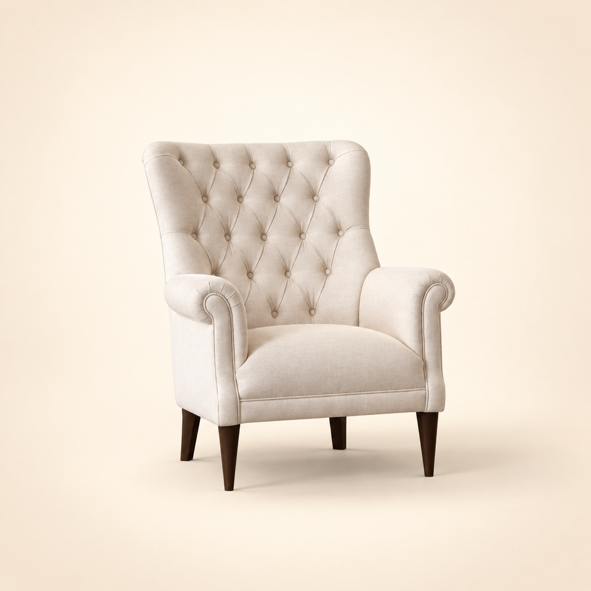 Prima Tufted Accent Chair opposite three-quarter view