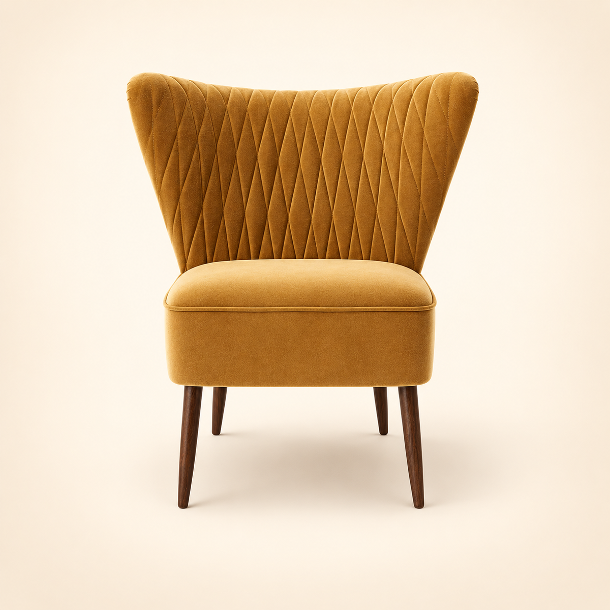 Quin Accent Chair mustard front view