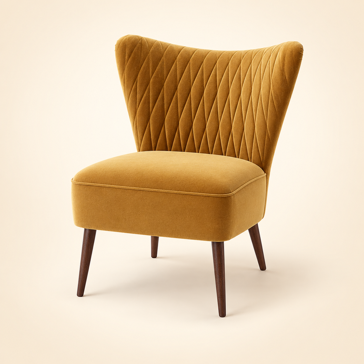 Quin Accent Chair mustard opposite three-quarter view