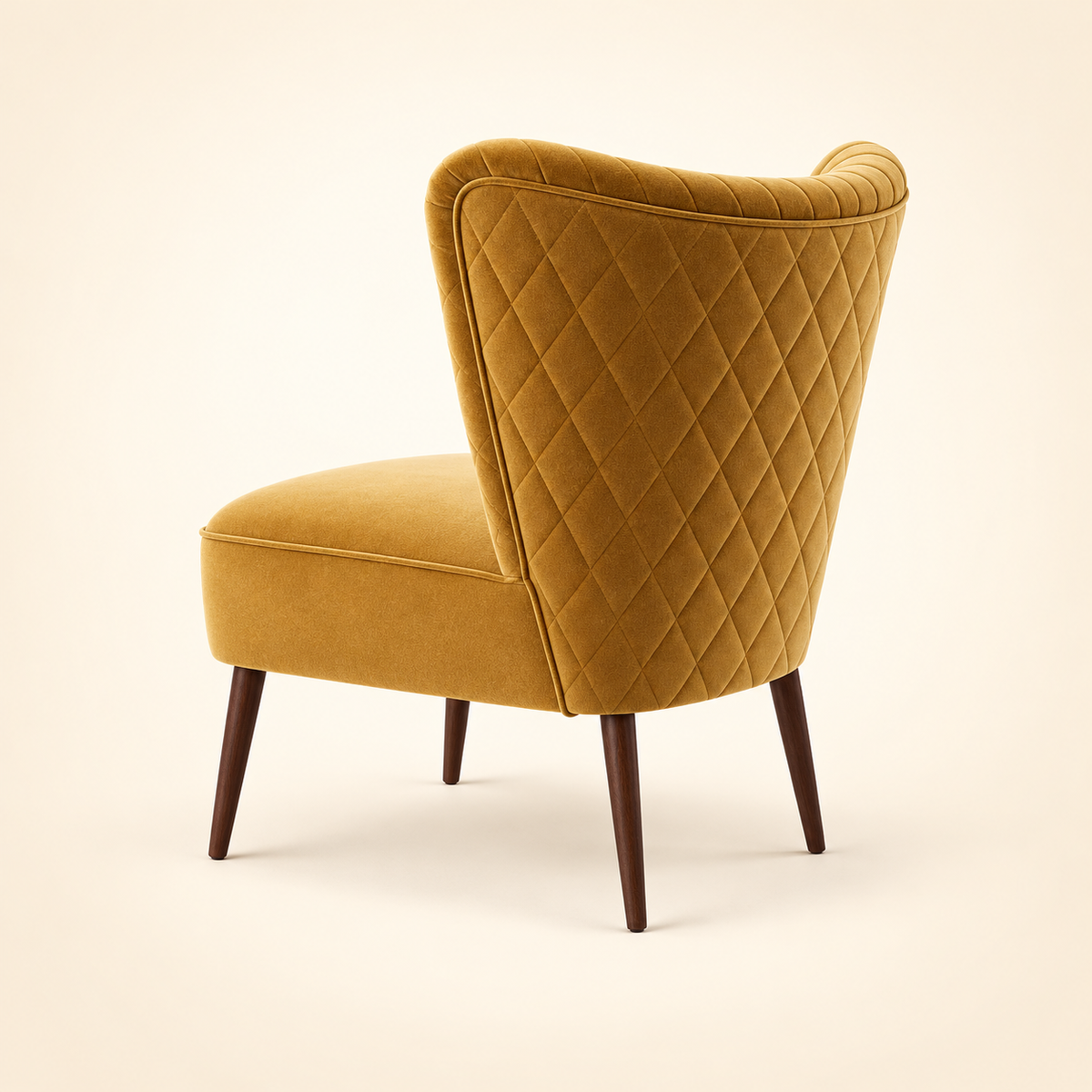 Quin Accent Chair mustard rear view