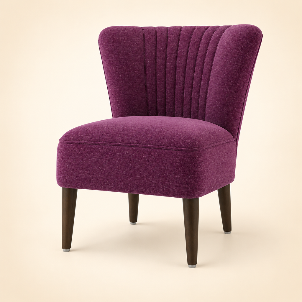 Reagan Accent Chair plum opposite three-quarter view