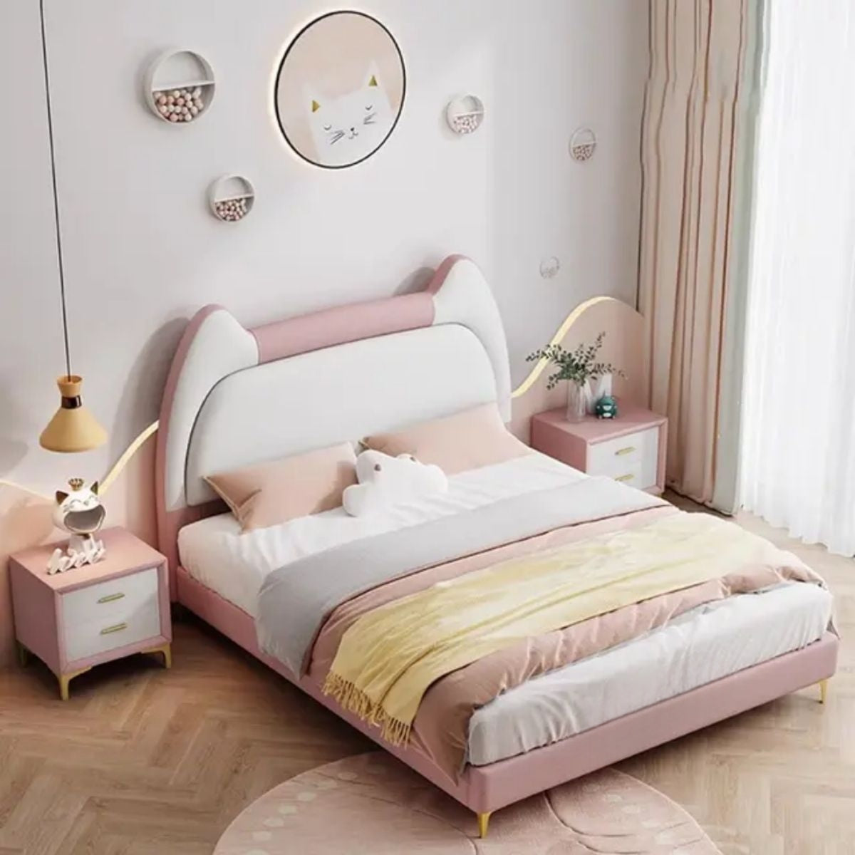 Kanzy Upholstered Kids Bed Without Storage In Suede