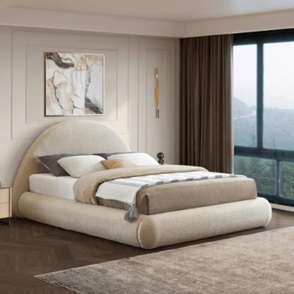 Luna Upholstered Bed Without Storage In Towel Suede Fabric