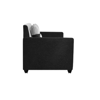 Luxe London Craft Sofa Set (Black & Grey) in Suede