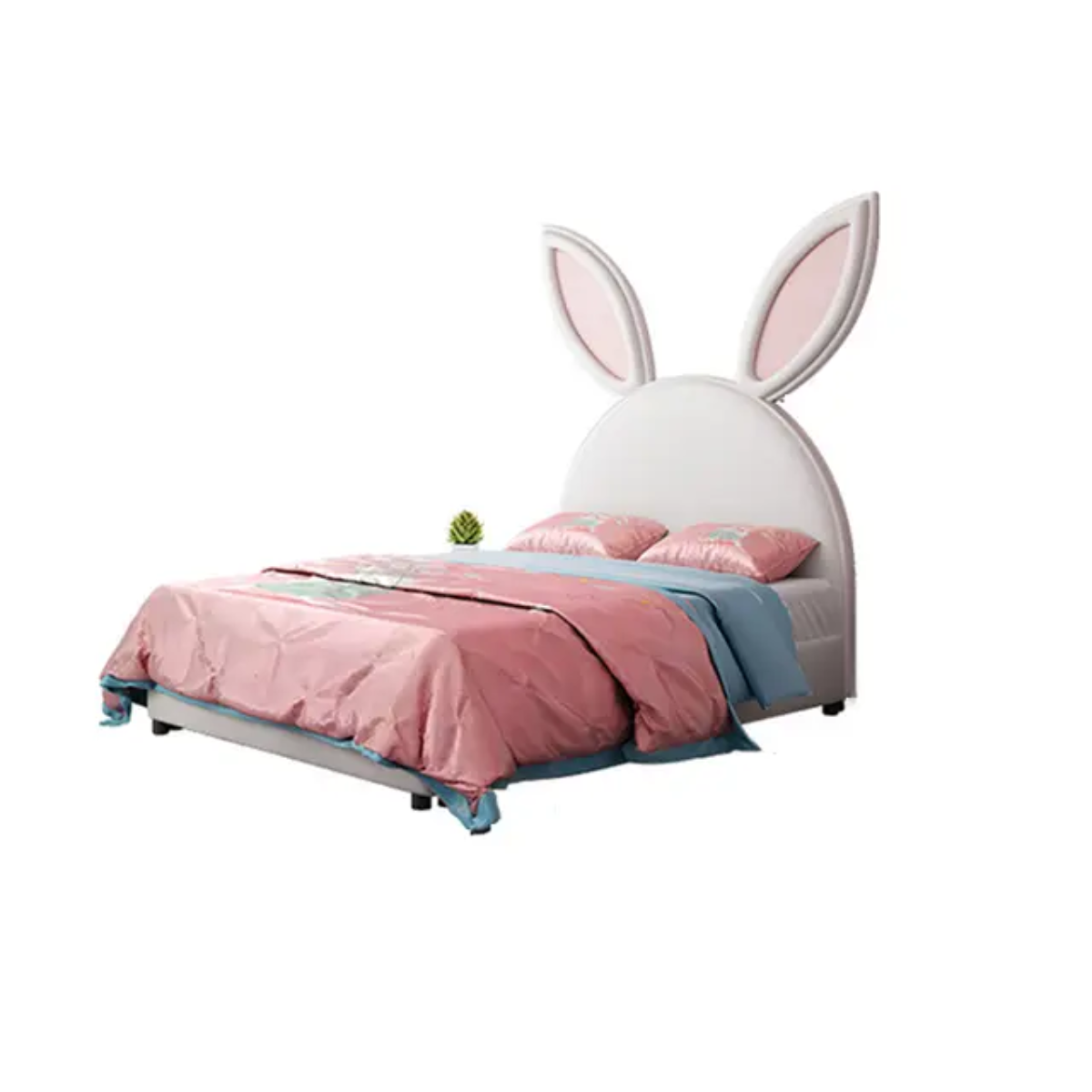 Rabbit Upholstered Kids Bed Without Storage In Leatherette