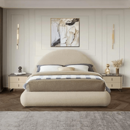 Luna Upholstered Bed Without Storage In Towel Suede Fabric
