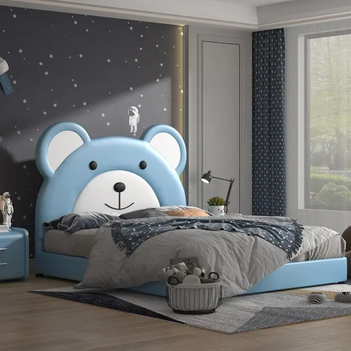 Teddy Upholstered Kids Bed Without Storage In Suede