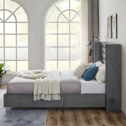 Tony Upholstered Bed Without Storage In Suede
